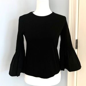 NWOT English Factory Black XS Tee with Bell Sleeve